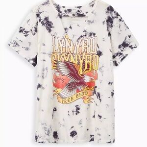 Torrid 3x Lynyrd Skynyrd White Tie-Dye Relaxed Fit Choker Tee